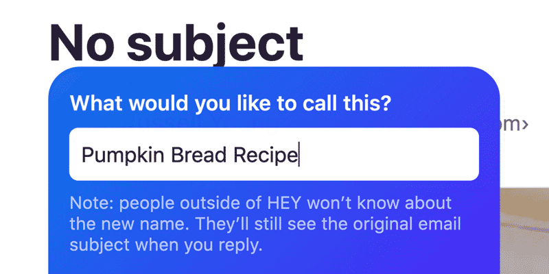 Renaming a subject line